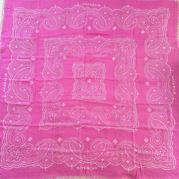 Givenchy Accessories - Givenchy Logo Print Pink Scarf